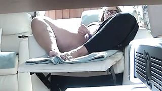 Mom Orgasms in Recliner