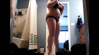 Chubby booty girl gets out of shower part 2 of 2