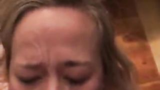 Dirty Whore gets Her Face Sprayed with cum