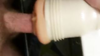 Fucking a fleshlight, moaning & cumshot