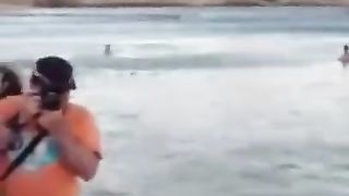 Public blowjob at the beach