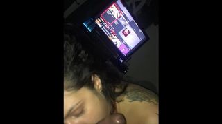 PARTY GIRL SUCKS BBC SLOPPY RAW DEEPTHROAT GAG SPITJOB ROUGH RAW TATTED HOE