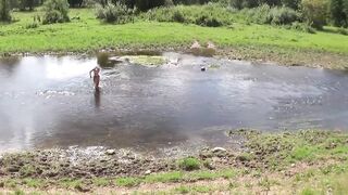 Nude bathing in Derzha-river - shick shack shock