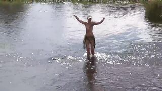 Nude bathing in Derzha-river - shick shack shock