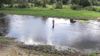 Nude bathing in Derzha-river - shick shack shock