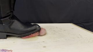 Hard Bootjob in Hunter Boots with TamyStarly - Ballbusting, CBT, Trampling, Femdom, Feet, Shoes, Stomping, Cockboard