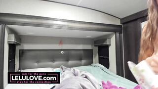 Cam babe squealing after getting text message surprise then masturbates & performs live webcam blowjob & creampie - Lelu Love