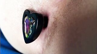 My Rainbow Heart Butt Plug with a small gape