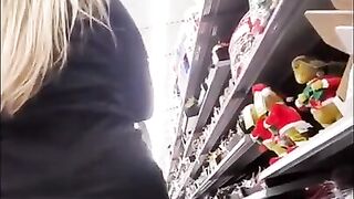 Tiny Asian Wife Bending Over & Flashing In Walmart Wearing Short Black Dress