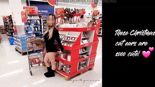 Tiny Asian Wife Bending Over & Flashing In Walmart Wearing Short Black Dress