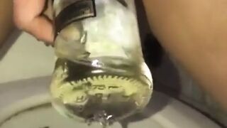 Pee on beer bottle