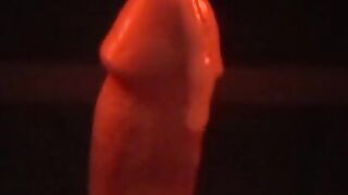 Little White Cock Red Light Cumshot