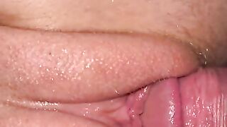 Wett dripping pussy playing close up