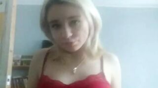 Naked home daytime striptease and masturbation with orgasm. Close-up