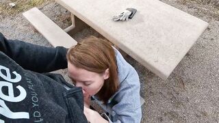 Blowjob in a public campground after a hike