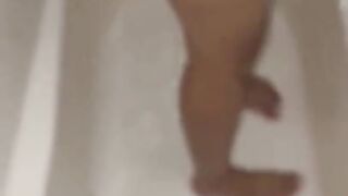 Big Ass Latina sucks dick in the shower POV