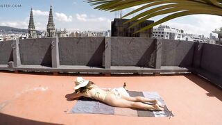 Taking a sunbath in a micro bikini dirty eyes