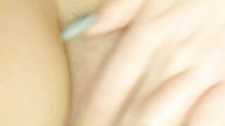 Home gentle striptease in a red dress and masturbation with orgasm. Close-up