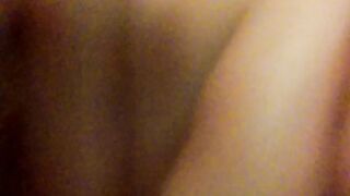 Home gentle striptease in a red dress and masturbation with orgasm. Close-up