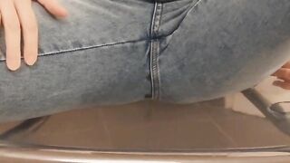 She pees in her jeans and makes him excited