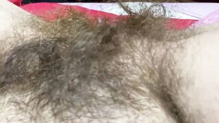 Pulsating clitoris orgasm closeup pov hairy pussy