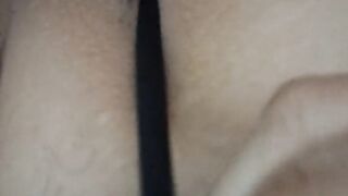 Pov fingering my unshaven pussy