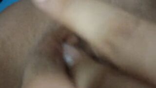 Pov fingering my unshaven pussy