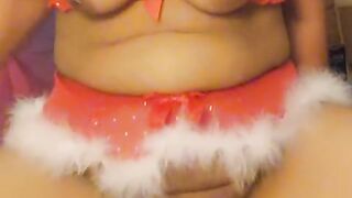 Merry Fuckmas ???? Fucking my tight ass with my wet pussy and big tits on display ???? (Re-upload)