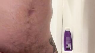 Trans Man with Big Clit Squirts in Shower