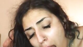 Lebanese girl deepthroats mixed cock