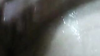 wet shaved pussy. girl masturbating in the bathroom. New Year