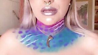 Jurassic Park cosplay themed makeup BIG BOOBS tit worship POV blonde milf