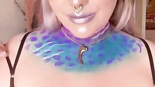 Jurassic Park cosplay themed makeup BIG BOOBS tit worship POV blonde milf