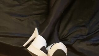 White Mules Black Spandex Legs per User Request