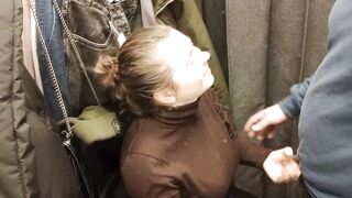 Cute milf gets mouthful & swallow in the fitting room