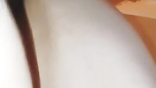 Tight chubby wet pussy bounces on dildo- loud moaning and mac & cheese sounds