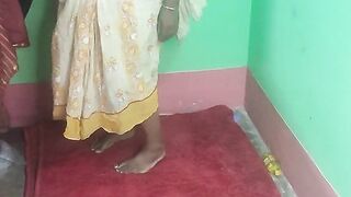 Indian sexy bhabi Sruti walking on floor in shree and showing pussy