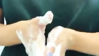 Brazilian Whore Teaches how to Wash Hands to Prevent Covid-19