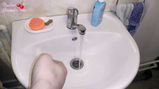 Couple Washing Hands and Sex Toy before Sex #SCRUBHUB