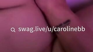 Asian pornstar @carolinebb creampied on livestream. SWAG.live