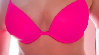 Bra / Thong Try-On • MILF in clothing • solo POV Amateur with Big Boobs Lingerie