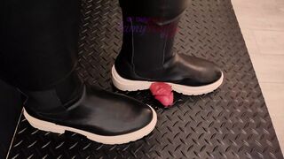 Fullweight Cock Trample & Bootjob in Leather Boots with TamyStarly - Ballbusting CBT