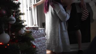 Christmas morning throatgoat for sugar daddy submissive babe