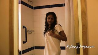 Indian College Girl Divya In Shower