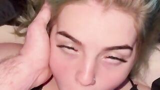 Pretty teen sucking dick