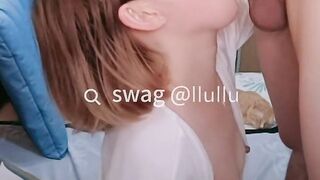 Cum in hot wife llullu mouth on livestream. SWAG.live