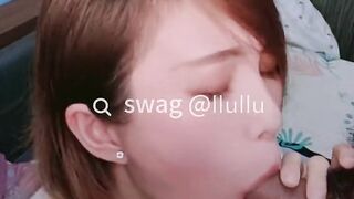 Cum in hot wife llullu mouth on livestream. SWAG.live