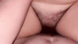 Hairy fat girl asks to make her pregnant and begs me to cum inside her