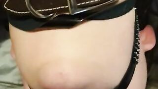 Restrained teen, o ring blowjob