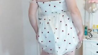 Sissy crossdresser in cute dress